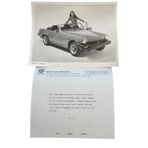 VTG MG Midget Convertible 1978 Promo Photo Ad Copy British Leyland Dealership